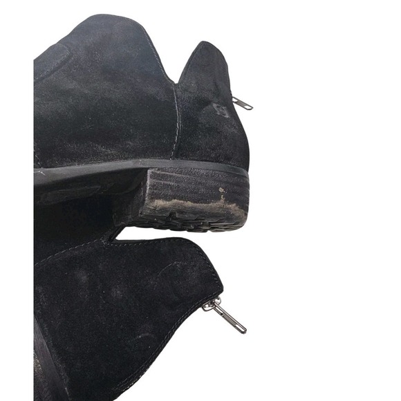 Born Kerri Boots Black Distressed Suede Ankle Zip Booties Cutout Womens Size 9.5 - Picture 10 of 10